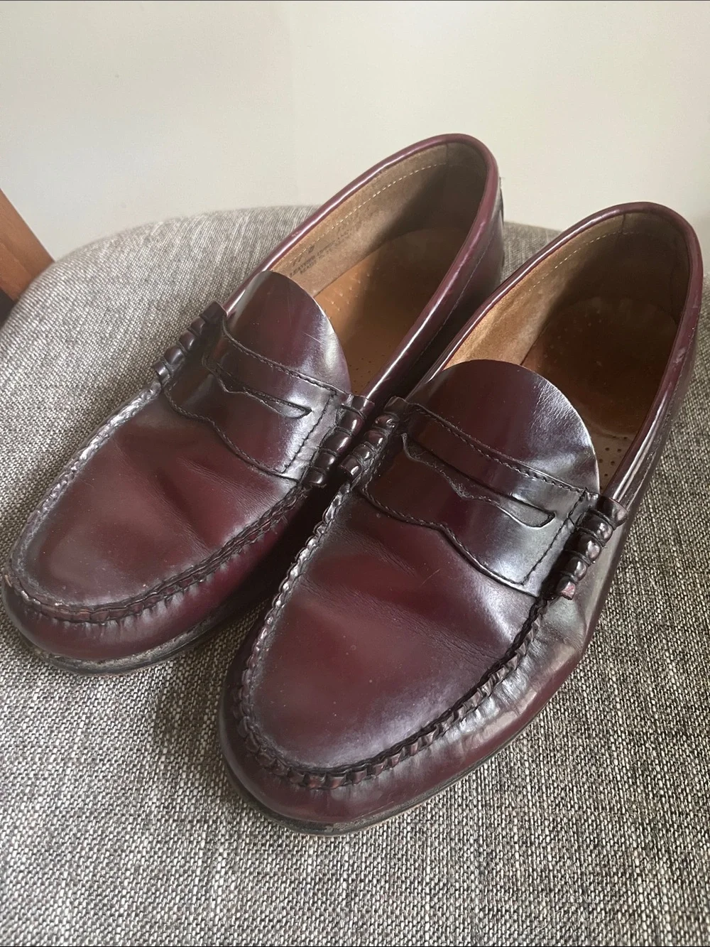 Bass Burgundy Leather Penny Loafers Size 11